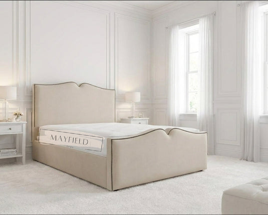 Chineni Upholstered Luxury Bed Frame With mattress + Storage Options