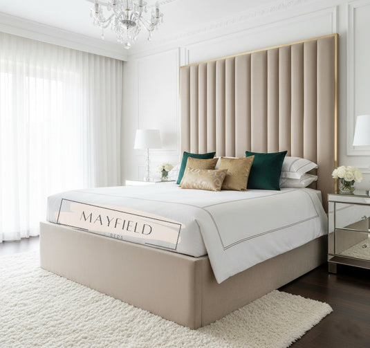 Premier Luxury Tall Headboard Bed With Storage & Mattress Option