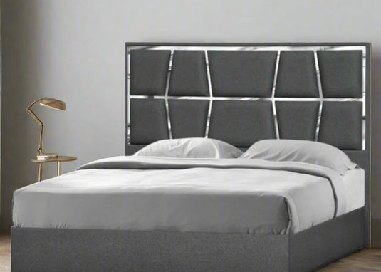 Luxury Zap Modern Bed Fame with Gold & Silver Strip Border