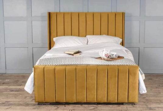 Elise Winged Panel Bed With Storage And Mattress Options
