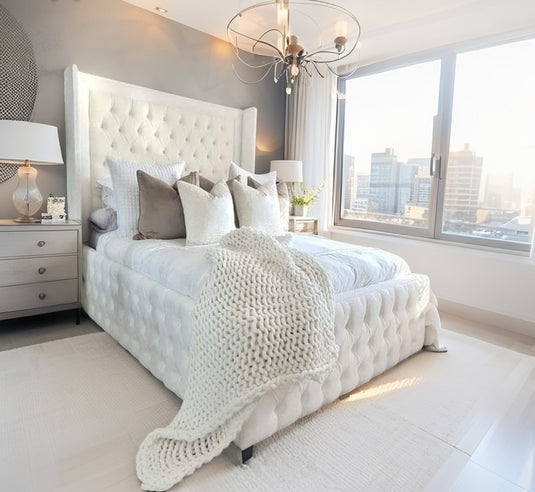 AireVally® Luxury Wing Bed Frame With Mattress, Storage Options