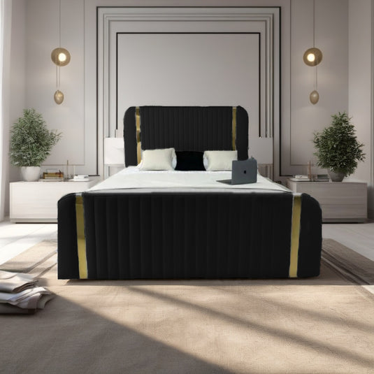 Panel Stripe Golden Strip Bed Frame