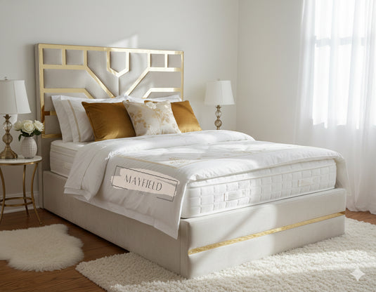 Premium Designer Gold Trim Bed Frame