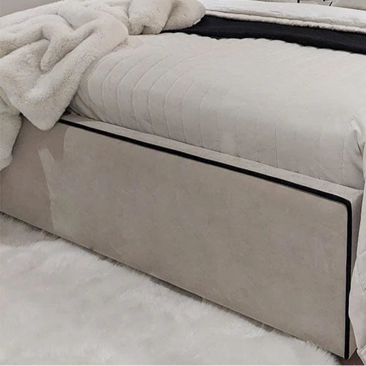 Luxury Paneled Bed Contrast Black Piping