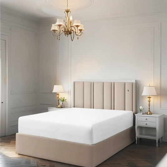 Luxury Simpest Headboard Sleigh Bed With Storage & Mattress Option