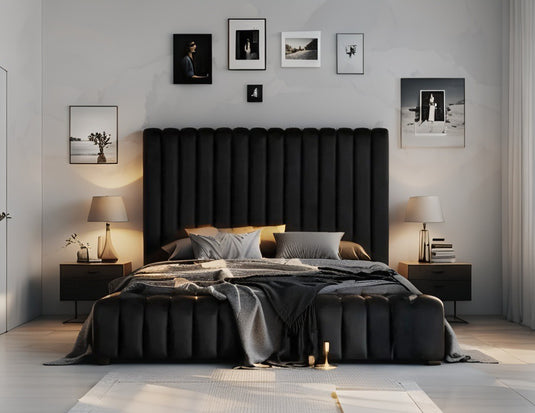 Black Caledonia Bed Frame With Mattress & Storage Options