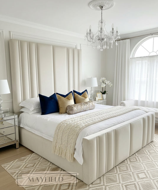 Jannet Special Best Seller Tall Headboard Bed Frame with Mattress & Storage Option