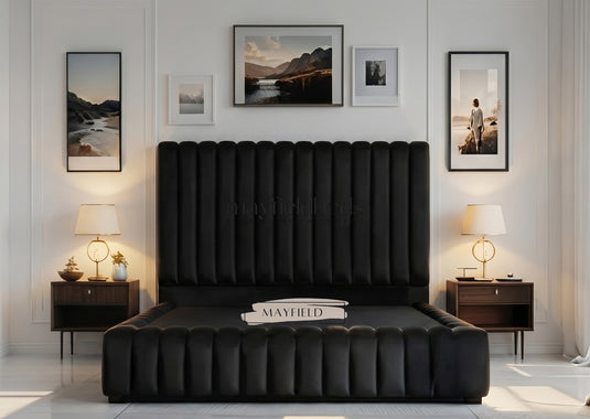 Black Caledonia Bed Frame With Mattress & Storage Options