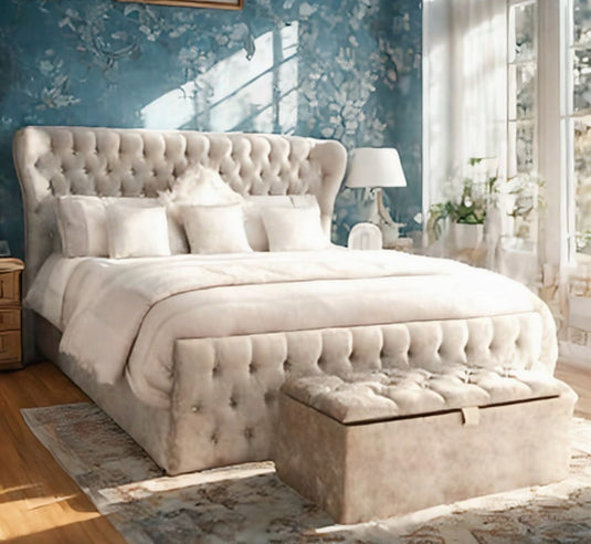 Oxford WingBack Bed Frame With Storage and Mattress Options