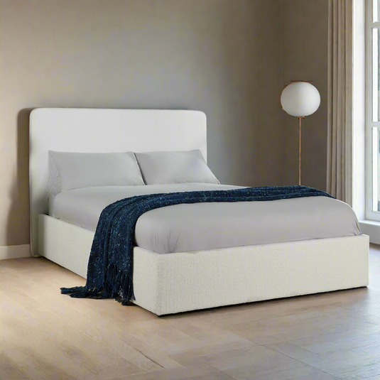 Ascot Ottoman Storage Bed Options | Premium Teddy Boucle Fabric Choice