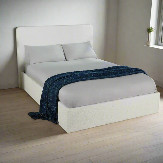 Ascot Ottoman Storage Bed Options | Premium Teddy Boucle Fabric Choice