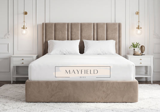 Luxury Simpest Headboard Sleigh Bed With Storage & Mattress Option