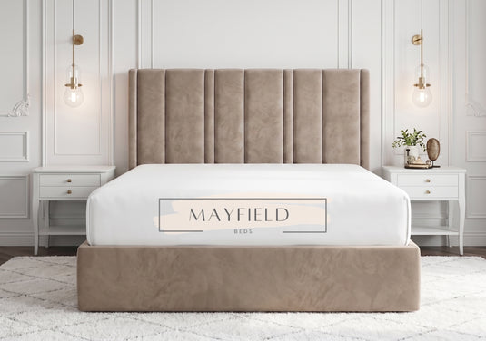 Luxury Simpest Headboard Sleigh Bed With Storage & Mattress Option