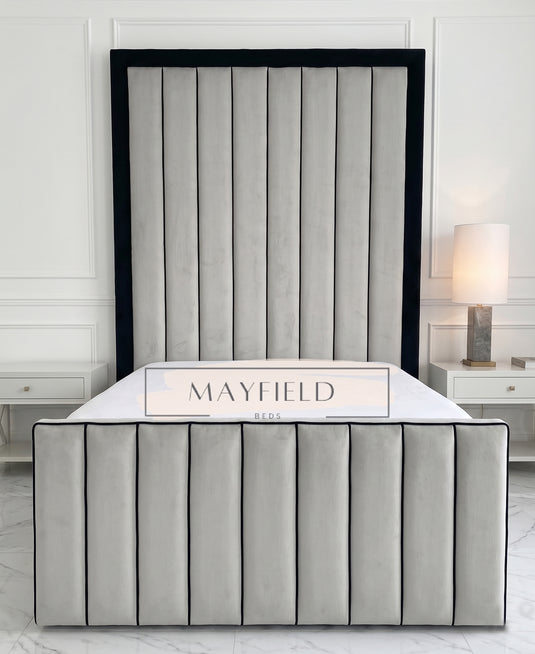Panel Tall headboard Bed Frame With Mattress and Storage Options