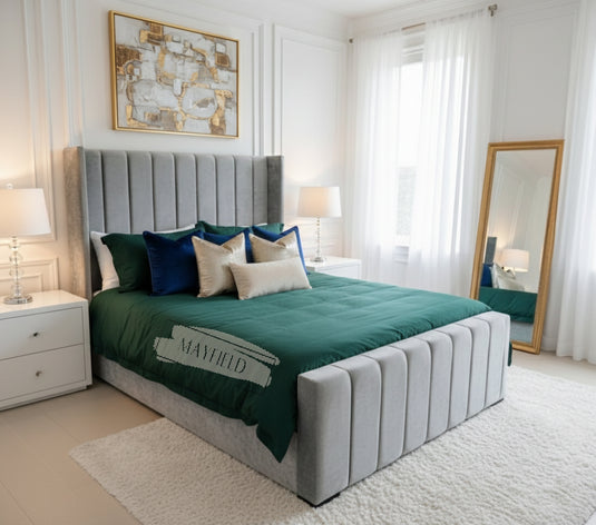 Elise Winged Panel Bed With Storage And Mattress Options