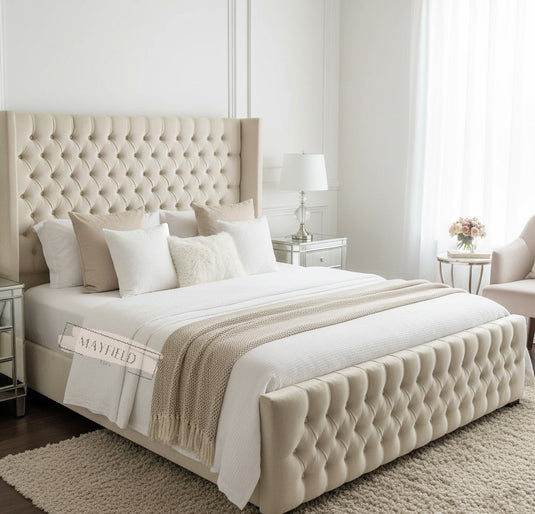 Wing Tufted Upholstered Bed