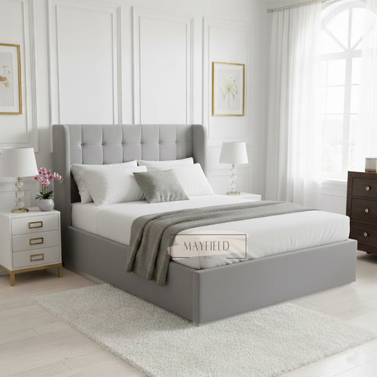 Elegance Wing Cube Solid Bed Frame