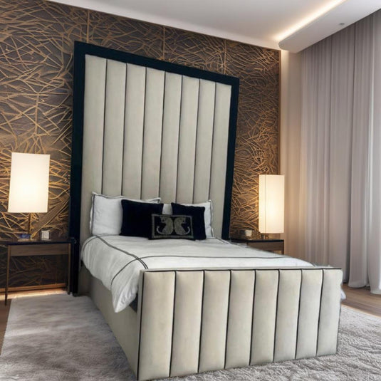 Designer Modern Sleek Panel Bed Frame