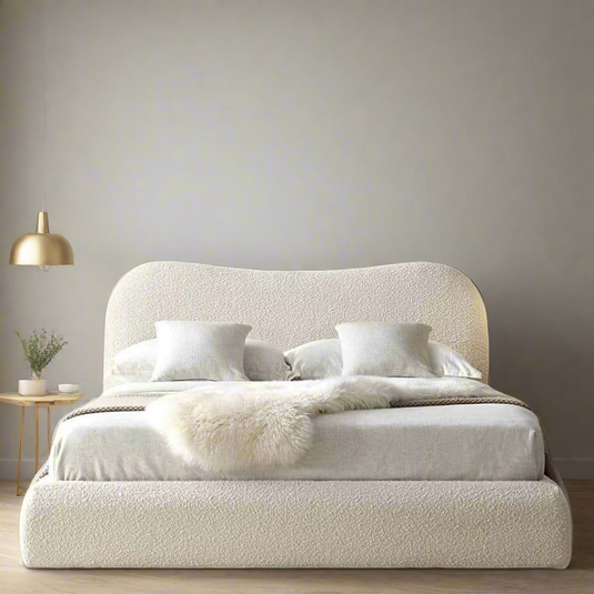 Luxury Cloud Headboard Teddy boucle Bed