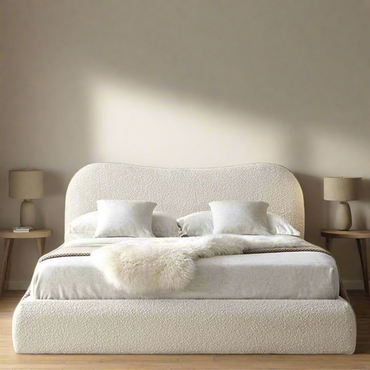 Luxury Cloud Headboard Teddy boucle Bed