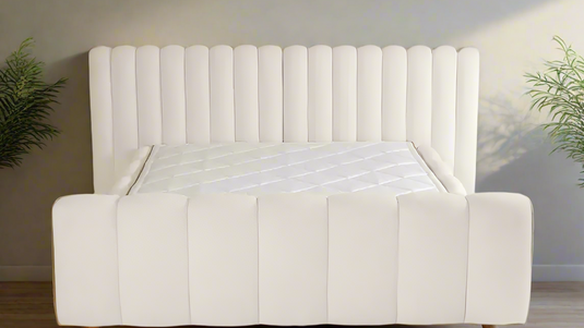 Luxury Panel Wide Headboard Teddy boucle Bed