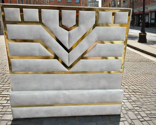 Premium Designer Gold Trim Bed Frame