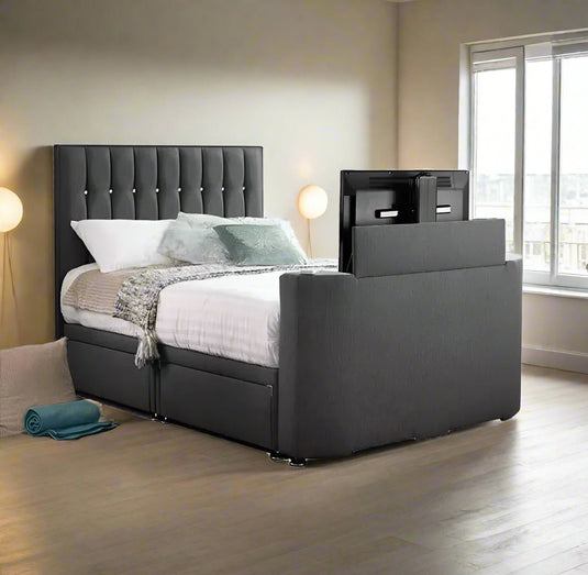 Modern Stylish Entertainment DIVAN Option TV Bed Frame