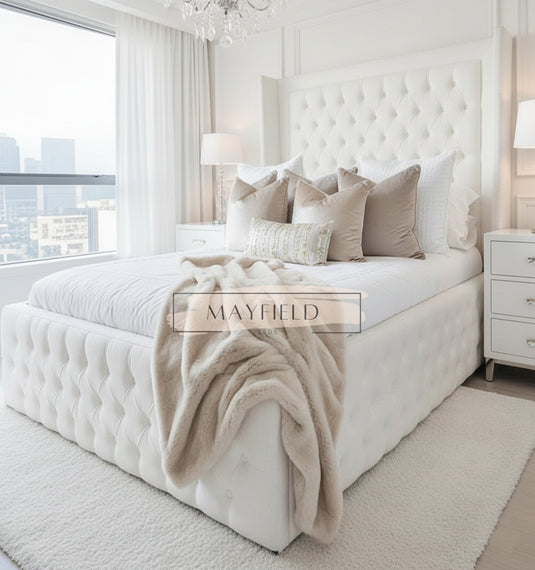 AireVally® Luxury Wing Bed Frame With Mattress, Storage Options