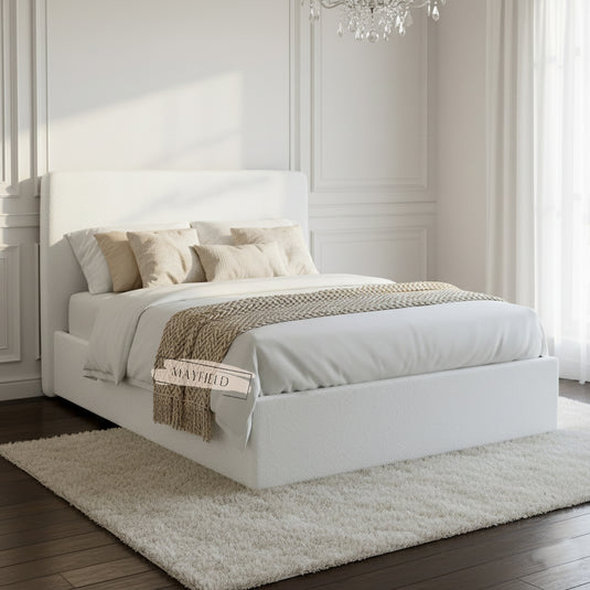 Ascot Ottoman Storage Bed Options | Premium Teddy Boucle Fabric Choice