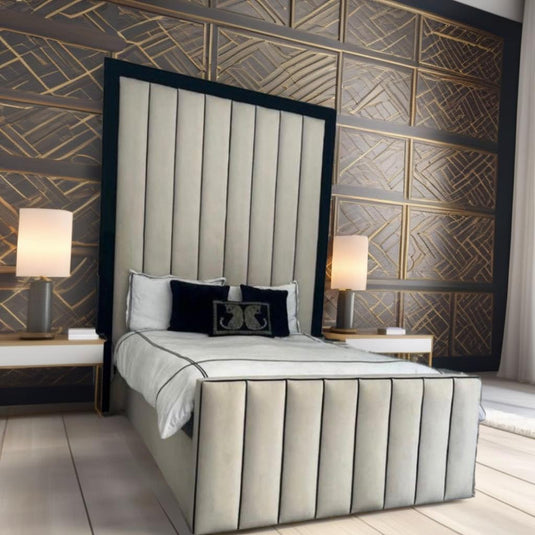 Designer Modern Sleek Panel Bed Frame