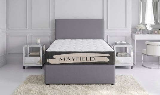 Chelsea Grey Fabric Divan With Headboard - Drawer Options