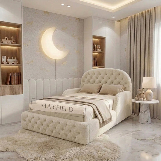 Handmade Chesterfield Headboard Kids Bed | Custom Safety Rails | UK Crafted