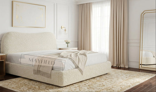 Luxury Cloud Headboard Teddy boucle Bed Ottoman Storage & Mattress Options