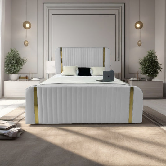 Panel Stripe Golden Strip Bed Frame