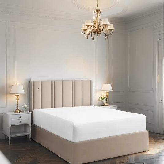 Luxury Simpest Headboard Sleigh Bed With Storage & Mattress Option