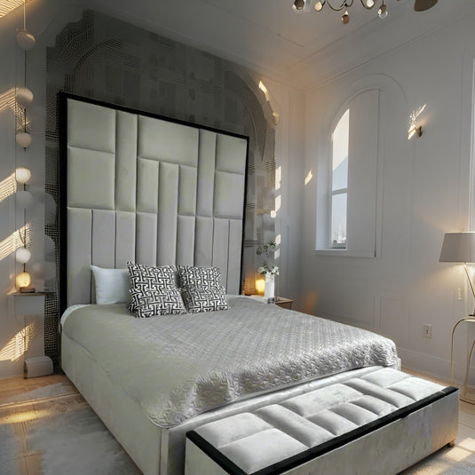 Saminia Luxurious Panel With Storage Box, Endlift Storage & Mattress Options