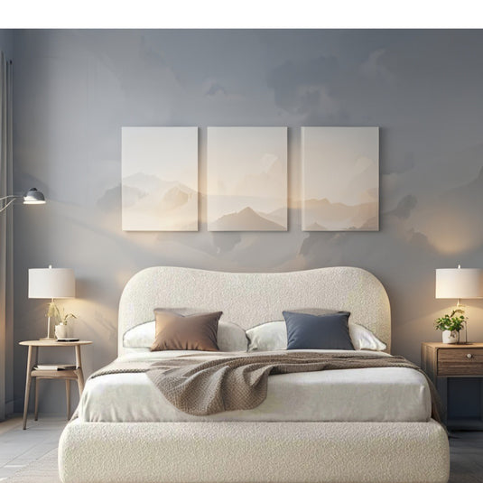 Luxury Cloud Headboard Teddy boucle Bed