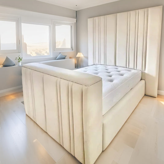 Amada Entertainment TV BED With Mattress and Storage Options