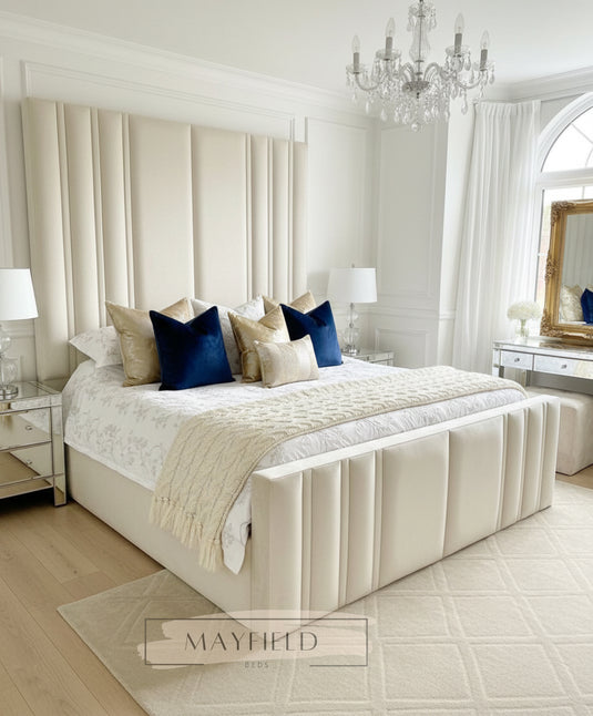 Jannet Special Best Seller Tall Headboard Bed Frame with Mattress & Storage Option