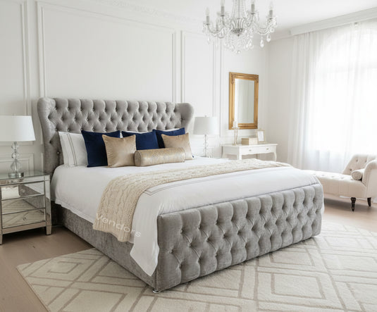 Oxford WingBack Bed Frame With Storage and Mattress Options