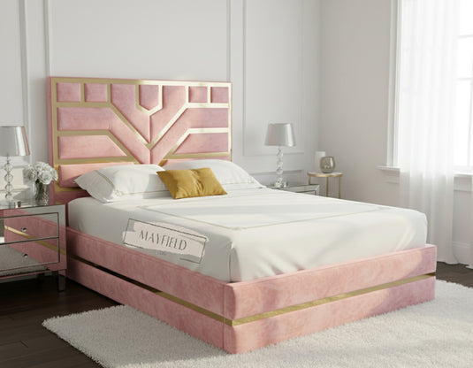 Premium Designer Gold Trim Bed Frame