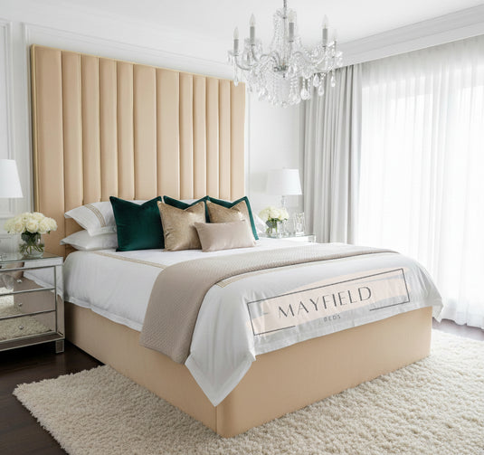 Premier Luxury Tall Headboard Bed With Storage & Mattress Option