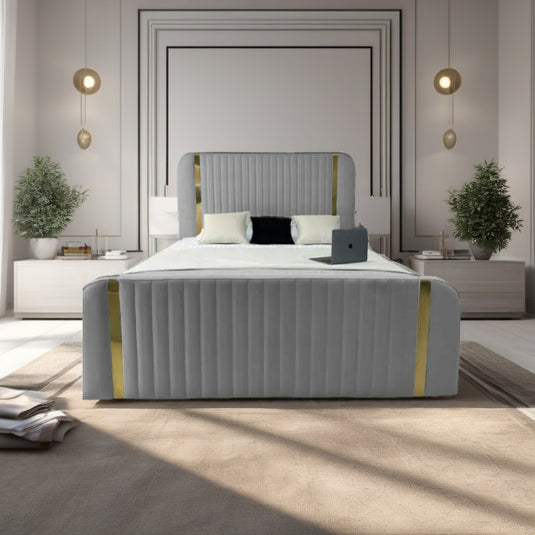 Panel Stripe Golden Strip Bed Frame