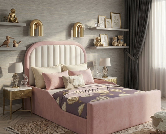Lela Kids Bed with Custom Safety Rails | Hand Made Custom Upholstery