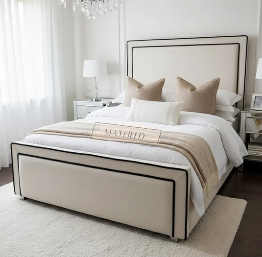 Toria Luxury Bed Along Contrast Fabric Piping