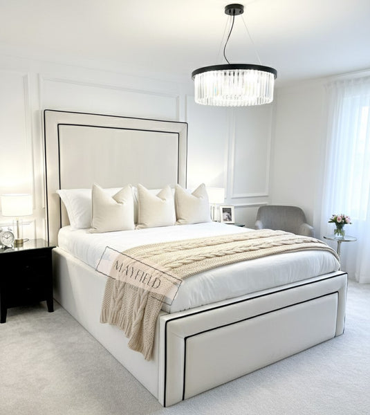 Toria Luxury Bed Along Contrast Fabric Piping