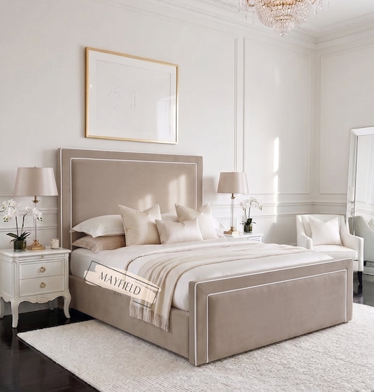 Toria Luxury Bed Along Contrast Fabric Piping