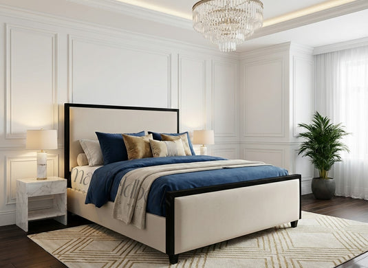 Warrington Black Wooden Frame with Black Fabric Edges